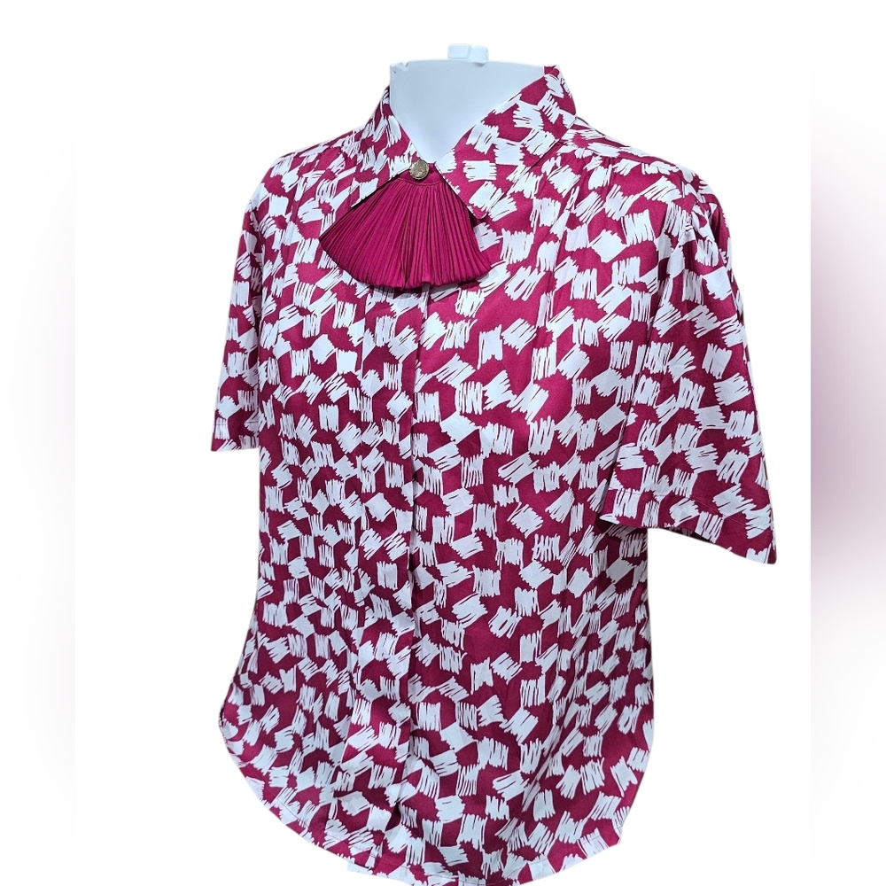 Vintage Carriage Court Blouse Women’s Size 12 Pink & White Size 12 - Picture 2 of 6